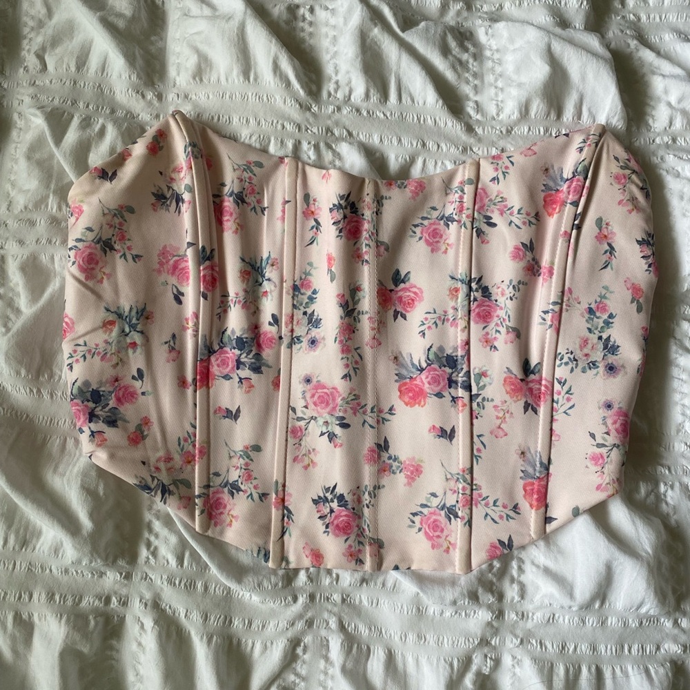 Floral Pink Corset Top